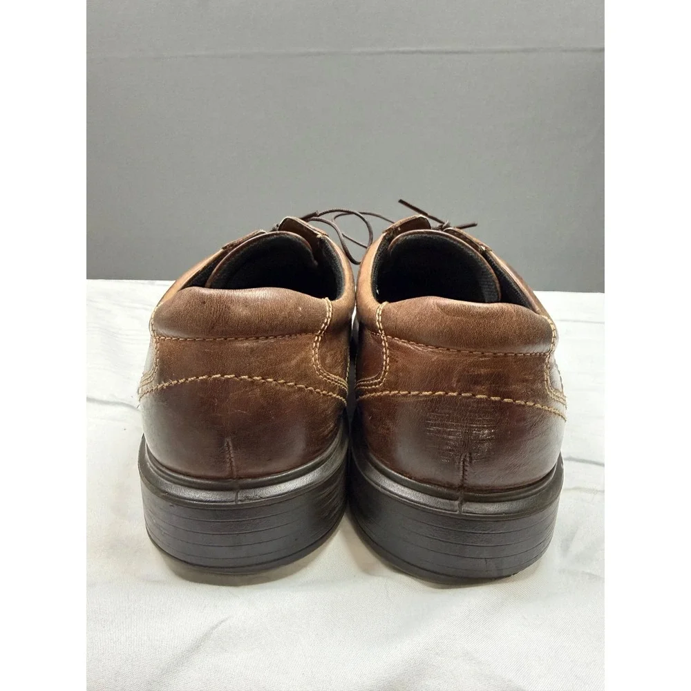 Ecco‎ Derby Shoes Mens Brown Leather Lace Up Square Toe Oxfords Size 44